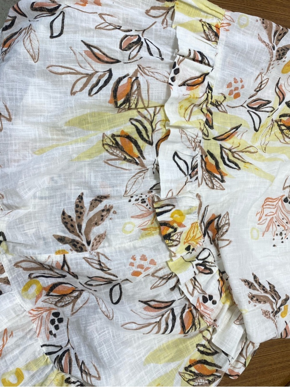 Free People Cream Floral Tiered Maxi Dress with Yellow & Tan Accents - Picture 8 of 8